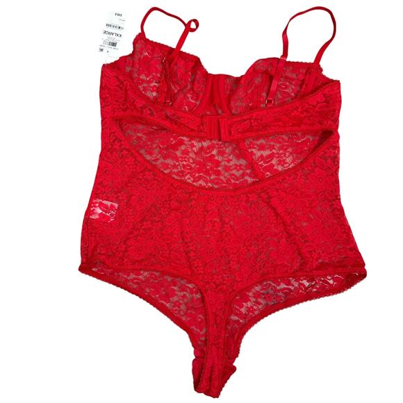 INC Concepts Lace Bodysuit Sheer Lace Cup Lingerie Teddy - Red Size XXL - $50 - Picture 3 of 10